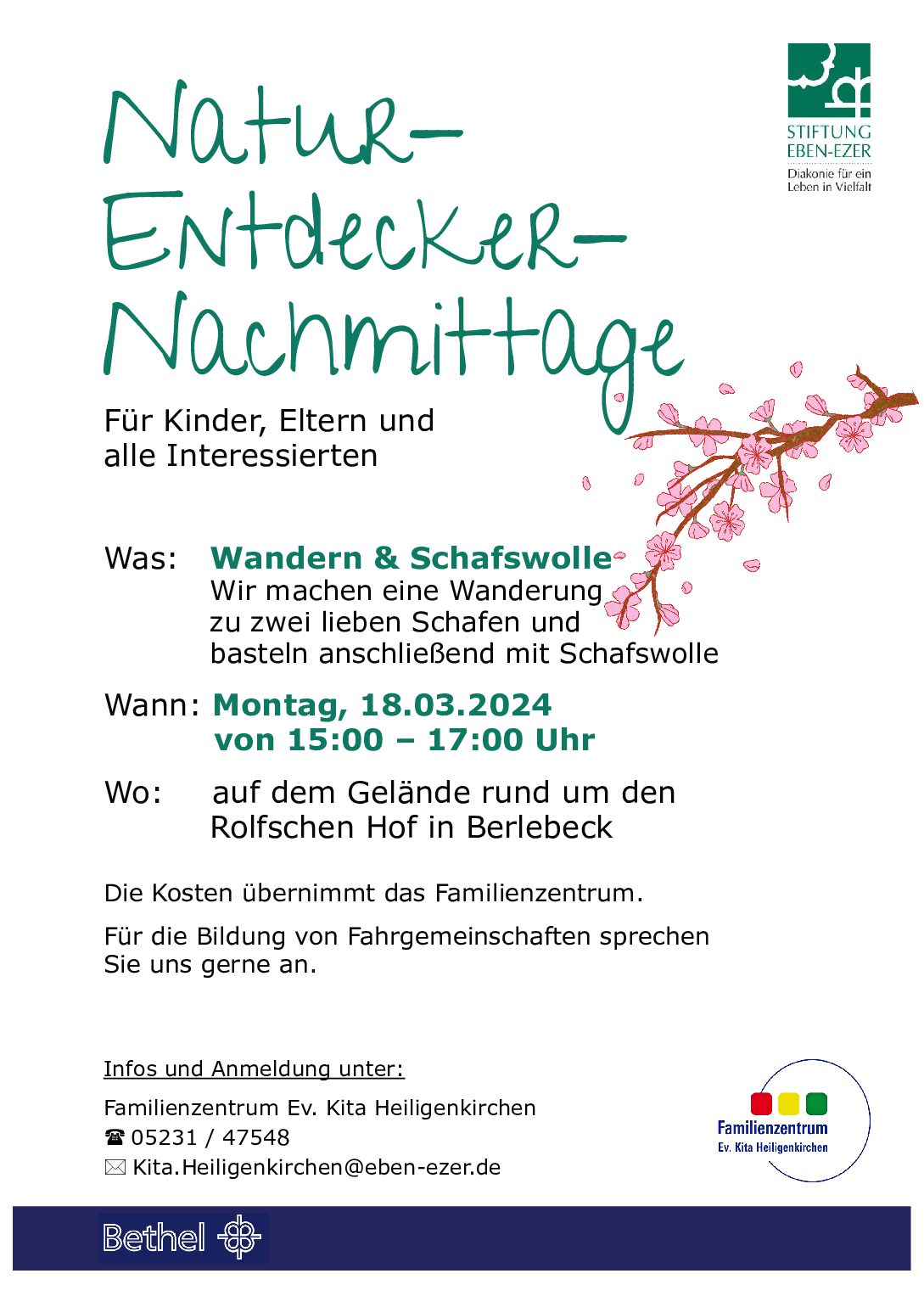 Plakat Naturentdeckernachmittage Kita Heiligenkirchen